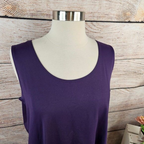 Chico's Tank Top Plum Purple Sleeveless Scoop Neck Stretch Women's Size‎ XL - Picture 2 of 6